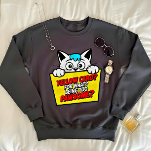 Häftig gul kort katt-sweatshirt för kvinnor t shirt