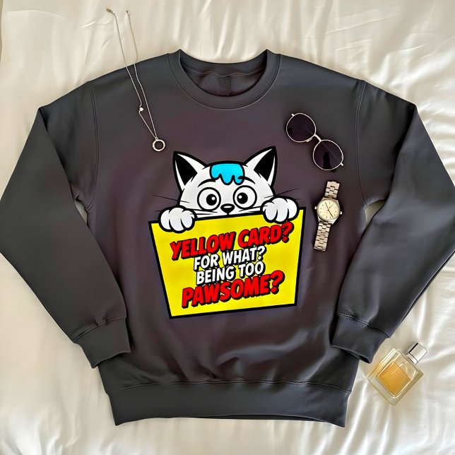 Häftig gul kort katt-sweatshirt för kvinnor t shirt (Skapare uppladdad)
