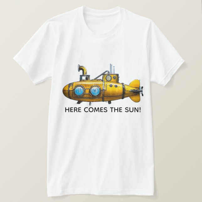Häftig gul ubåt t-shirt! t shirt (Design framsida)