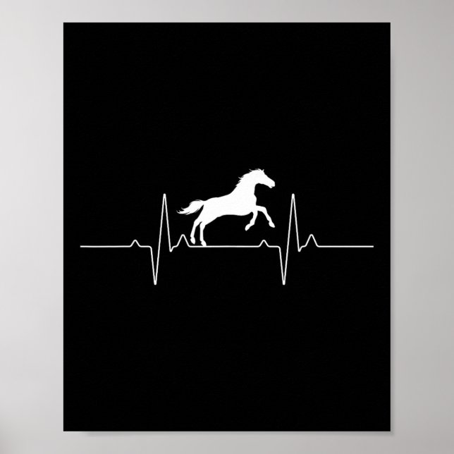 Häftig hästdesign för män och kvinnor Equestrian H Poster (Framsidan)