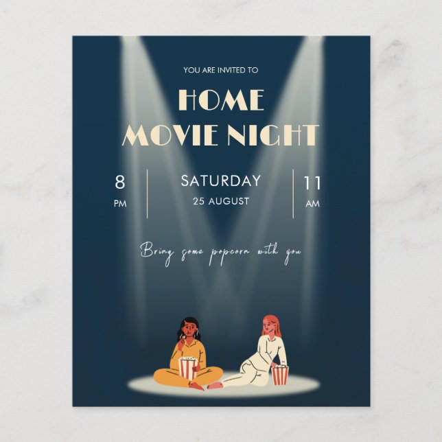 Häftig Hemmafilm Natt Mörk Flygblad (Framsidan)