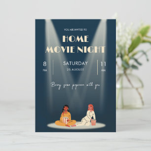 Häftig Hemmafilm Natt Mörk Flygblad Inbjudningar