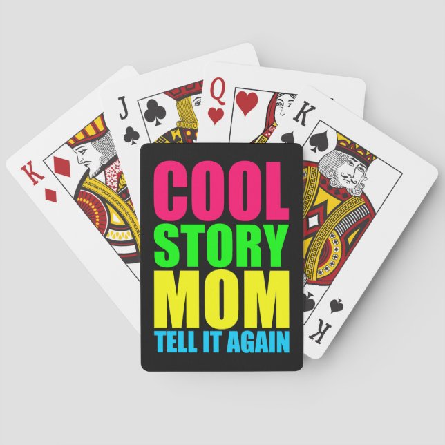 Häftig Historia Mamma Spelar Kort Kortlek (Baksidan)