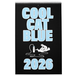 Häftig katt Blue 2026 Kalender