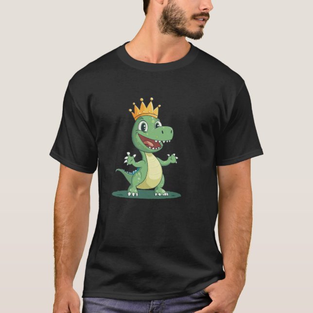 Häftig krönt dinosauriekostym för pojkar och flick t shirt (Framsida)