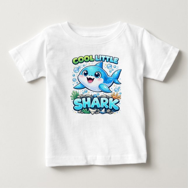 Häftig liten hajtröja för pojkar t shirt (Framsida)