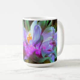 Häftig Magenta och Limegrön Kaktus-Dalia Kaffemugg