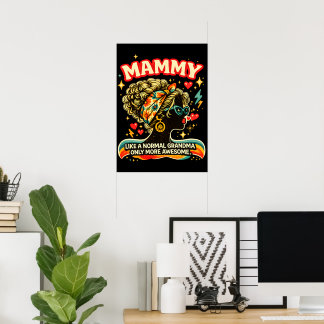 Häftig Mamma Retro Mormor Vintage Groovy Present Poster