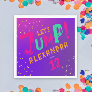 Häftig Modern Flicka Lila Rosa Trampolin Hopparty Pappersservett