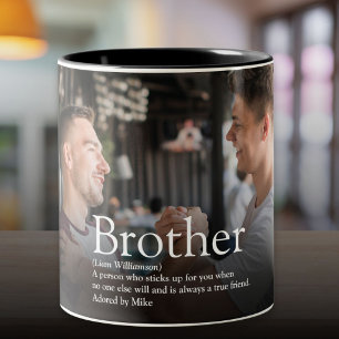 Häftig Modern Rolig Foto Bästa Bror Någonsin Defin Två-Tonad Mugg