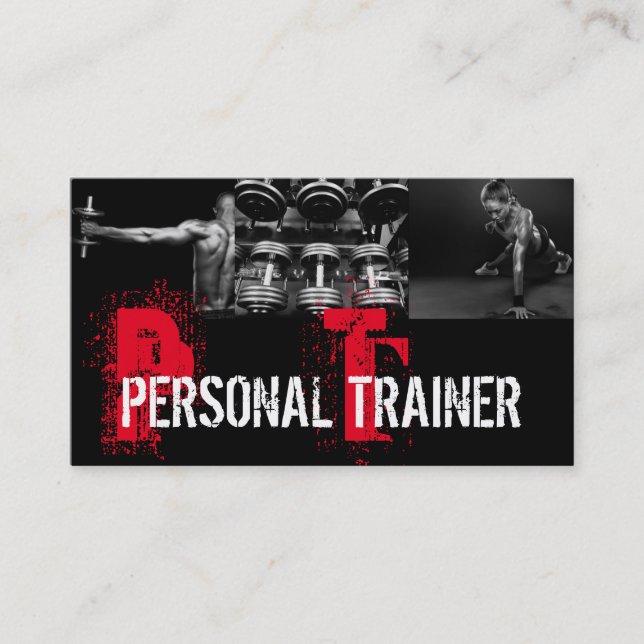 Häftig Personlig Tränare Gym Fitness Affärskort Visitkort (Framsida)