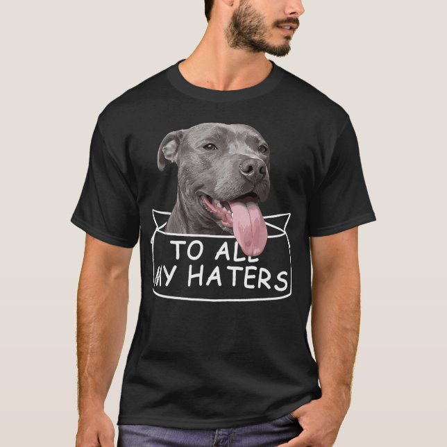 Häftig Pitbull Pitbull Hund T Shirt (Framsida)