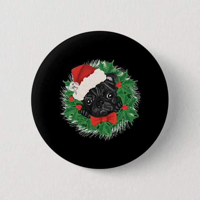 Häftig Pug Jultröja Knapp (Framsida)