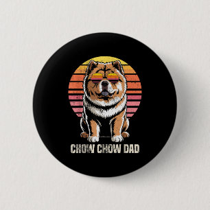 Häftig Retro Chow Chow Pappa Rolig Vintage Hundäga Knapp