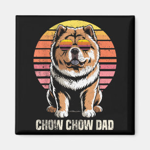 Häftig Retro Chow Chow Pappa Rolig Vintage Hundäga Magnet