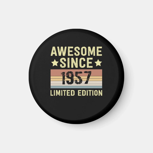 Häftig Sedan 1957 Retro 65 År Gammal Födelsedag Magnet (Framsidan)