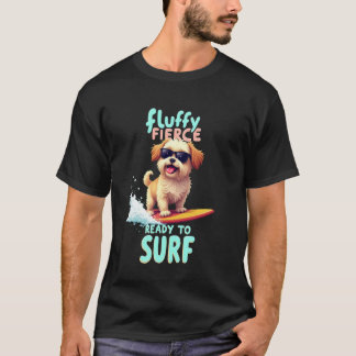 Häftig Shih Tzu Surfande Hund T Shirt