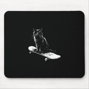 Häftig Skateboardåkande Katt Med Solglasögon För M Musmatta