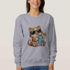 Häftig Sommar Katt T Shirt