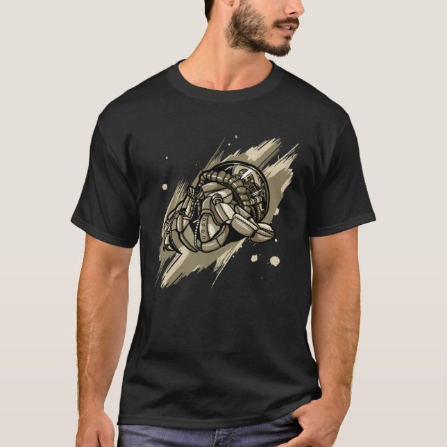 Häftig Steampunk mekanisk krabba T Shirt (Framsida)