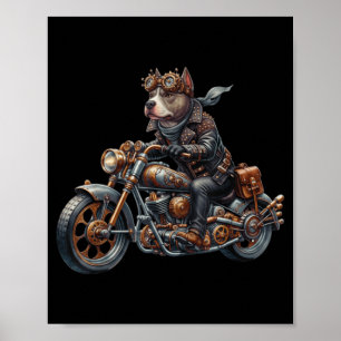 Häftig Steampunk Tbull Biker Vintage Motorcykel Hu Poster