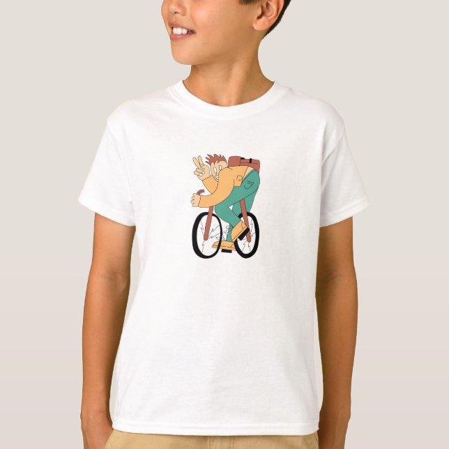 Häftig T-shirt med seriecyklist – Rollig illustrat (Framsida)