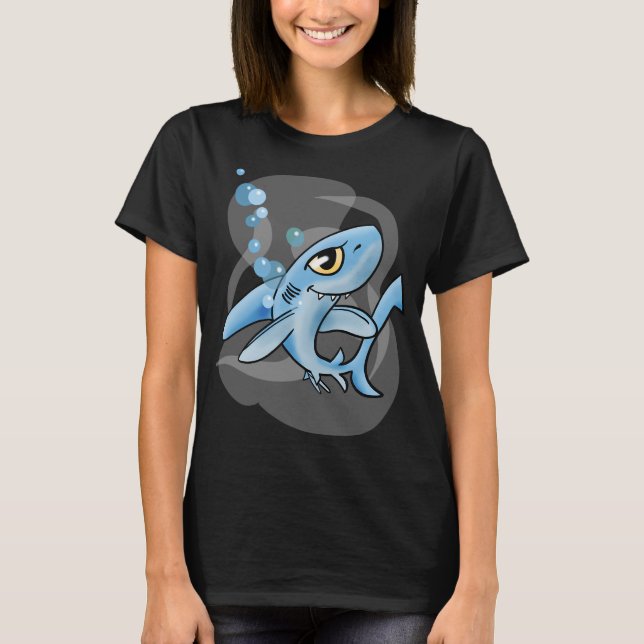 Häftig Tecknad Haj T Shirt (Framsida)
