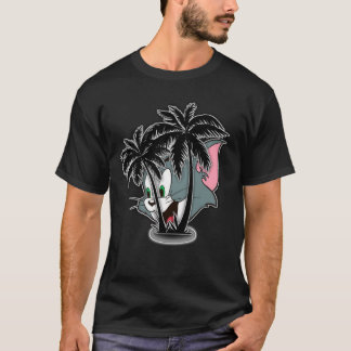Häftig Tom Cat Sommar Palmträd Grafisk T-Shirt