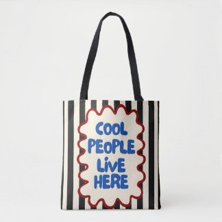 Häftiga Människor Bor Här Tote Bag | Roligt Retro  Tygkasse