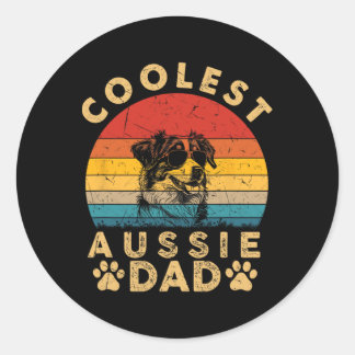 Häftigaste Aussie Pappa-presenter för män Vintage Runt Klistermärke