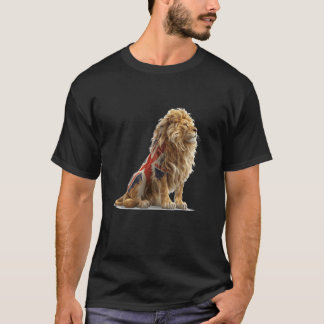 Häftigt brittiskt lejonkostym för pojkar och flick t shirt