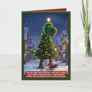 Häftigt dinosaurie julkort kort