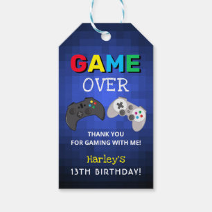 Häftigt Game Over Spelande Tack Presentetikett