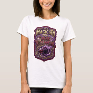 Häftigt Guld JAG ÄR EN MAGIKER JAG FÖRSTÖR VIN T Shirt