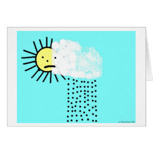 Häftigt regn hälsningskort