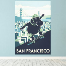 Häftigt San Francisco WPA-inspirerat canvastryck