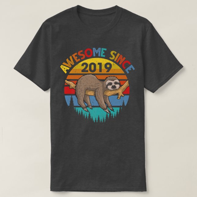 Häftigt sedan 2019 Sjunde födelsedag 3 år gamla T Shirt (Design framsida)