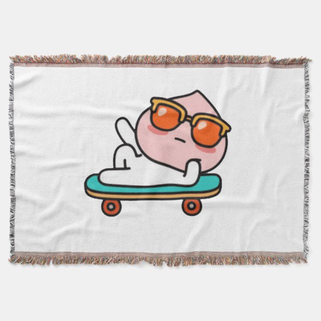 Häftigt skateboard-ögonblick filt (Framsidan)