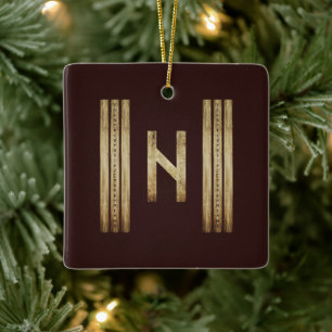 Hagalaz Brun Grunge Ornamenter Julgransprydnad Keramik