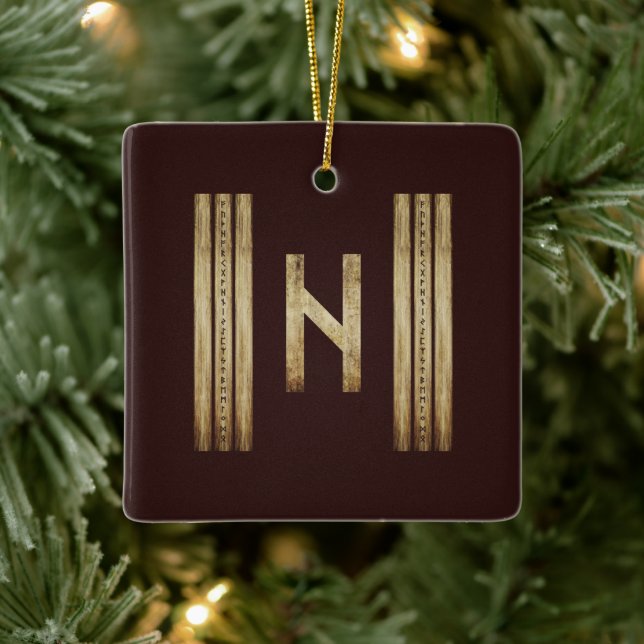 Hagalaz Brun Grunge Ornamenter Julgransprydnad Keramik (Träd)
