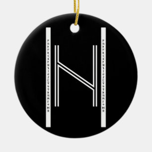 Hagalaz BW-ornamentik Julgransprydnad Keramik