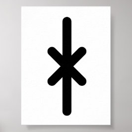 HAGALAZ Nordisk runa (Hagel, Förvandling, Kris) Poster