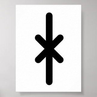 HAGALAZ Nordisk runa (Hagel, Förvandling, Kris) Poster