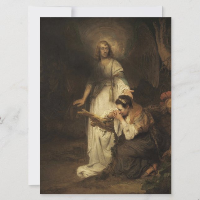 Hagar och ängeln (av Carel Fabritius) Kort (Framsida)