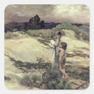 Hagar och Ishmael Fyrkantigt Klistermärke