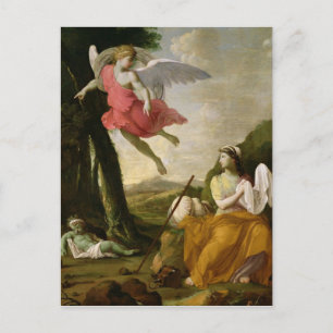 Hagar och Ishmael Räddad av ängeln, c.1648 Vykort
