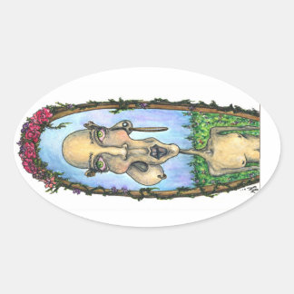 hage ovalt klistermärke