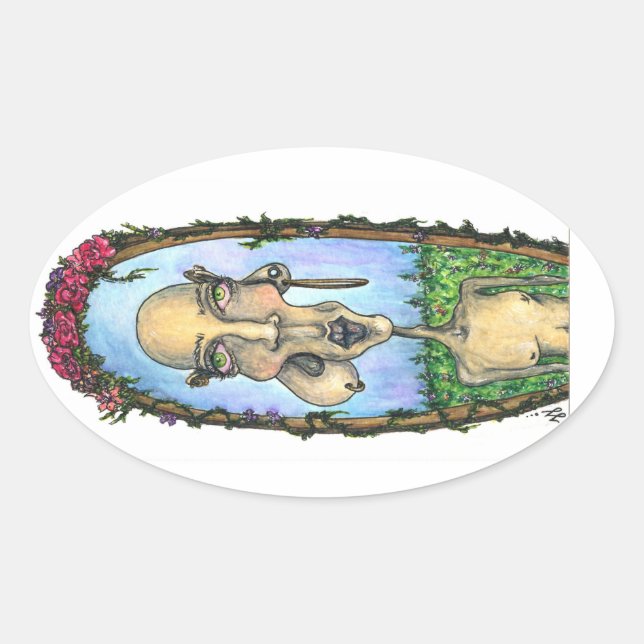 hage ovalt klistermärke (Framsida)