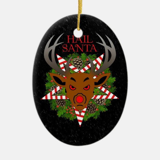 Hagel Santa Julgransprydnad Keramik (Framsidan)