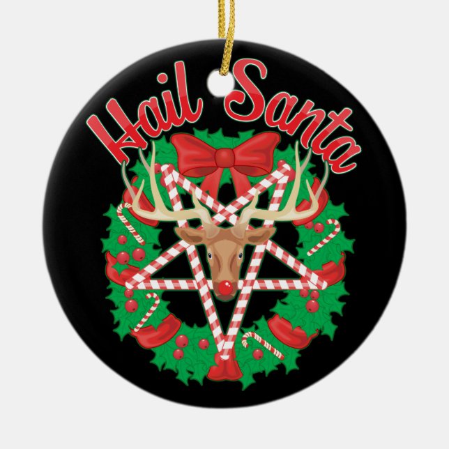 Hagel Santa! Julgransprydnad Keramik (Framsidan)